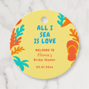 All I Sea Is Love Coastal Boho Bridal Custom Favor Tags