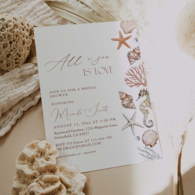 All I Sea Is Love Coastal Bridal Shower Invitation (Creator Uploaded)