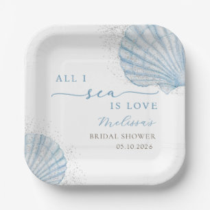 All I Sea Is Love Coastal Bridal Shower Paper Plates