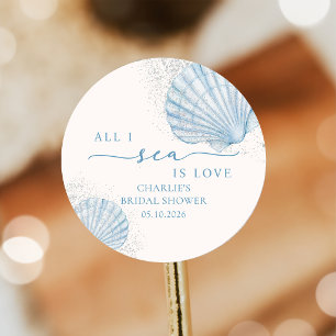 All I Sea Is Love Coastal Bridal Shower Sticker