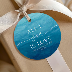 All I Sea Is Love Ocean Beach Sea Bridal Shower Favor Tags