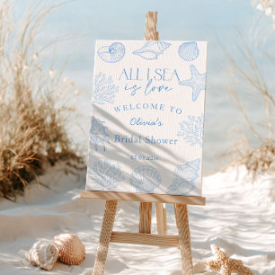 All I Sea Is Love Seashells Bridal Shower Foam Board