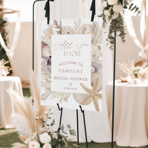 All I sea Is Love Seashells Bridal Shower Foam Board