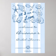 All I sea is love seashells bridal shower welcome