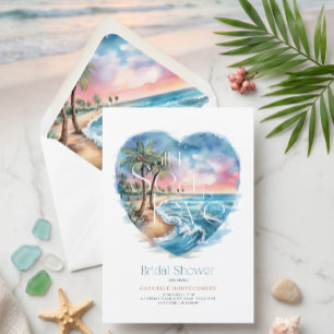 All I Sea Is Love Watercolor Sea Bridal Shower Invitation