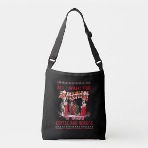 All I Want Beagle And Coffee In Christmas Event Crossbody Bag