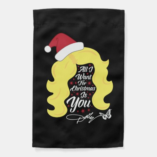 All I Want Christmas Dolly Wig Garden Flag