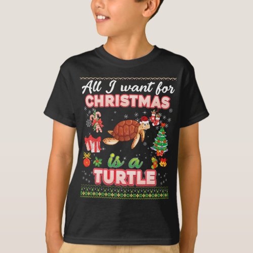 all i want  christmas is a turtle ugly sweater far