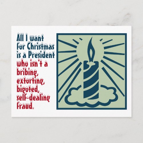 All I Want For Christmas Anti_Trump Template Postcard