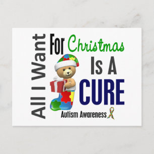 All I Want For Christmas Autism Holiday Postcard