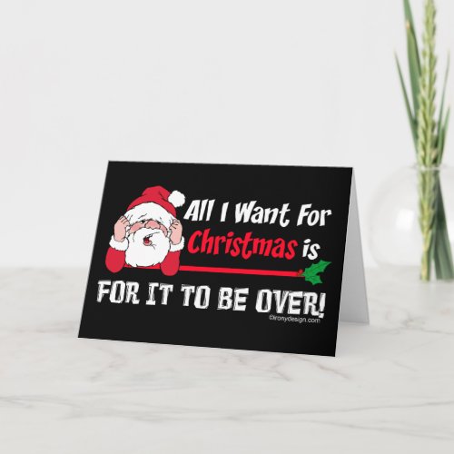 All I want for Christmas Bah Humbug Humor Black Holiday Card