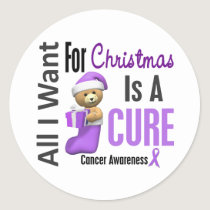 All I Want For Christmas Cancer Classic Round Sticker