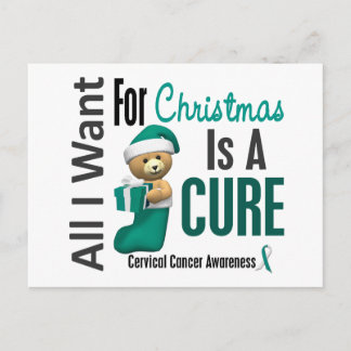 All I Want For Christmas Cervical Cancer Holiday Postcard