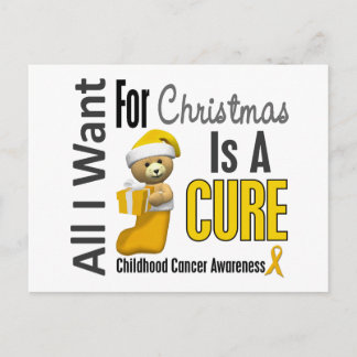 All I Want For Christmas Childhood Cancer Holiday Postcard