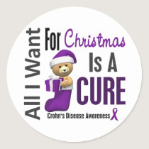 All I Want For Christmas Crohn's Disease Classic Round Sticker