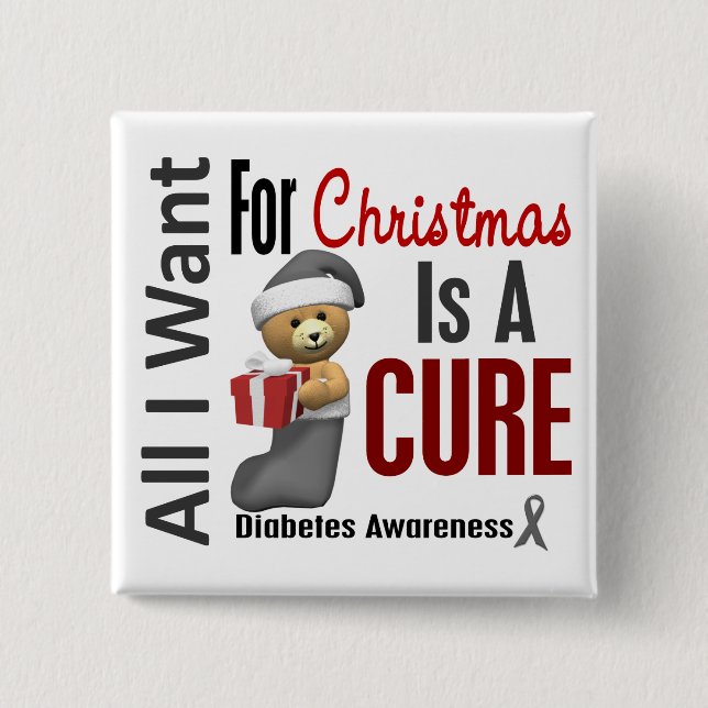 All I Want For Christmas Diabetes Button (Front)