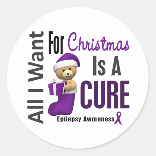 All I Want For Christmas Epilepsy Classic Round Sticker