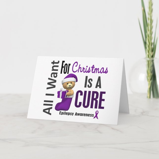 All I Want For Christmas Epilepsy Holiday Card (Front)
