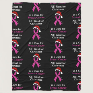 All I Want for Christmas/Hat...Breast Cancer Fleece Blanket
