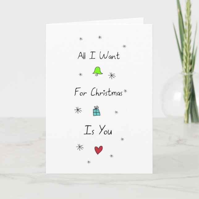 all i want for christmas holiday card (Front)