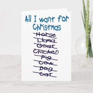 ALL I WANT FOR CHRISTMAS HOLIDAY CARD