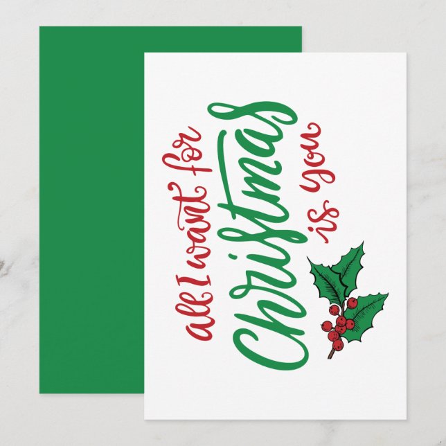 All I want for Christmas Holiday Card (Front/Back)
