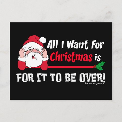 All I want for Christmas Holiday Postcard
