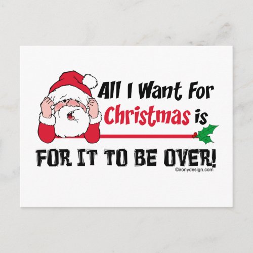 All I want for Christmas Holiday Postcard