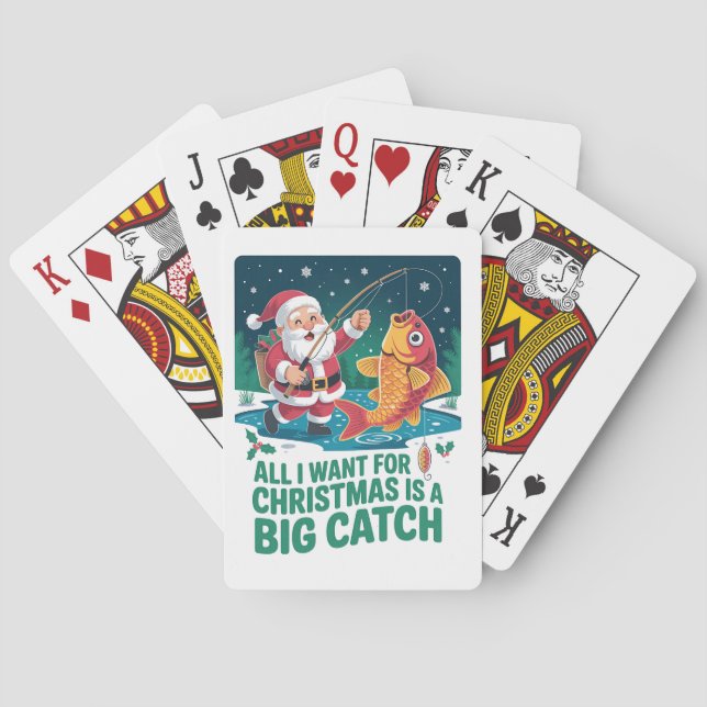 All I Want For Christmas Is a Big Catch Fishing  Poker Cards (Back)