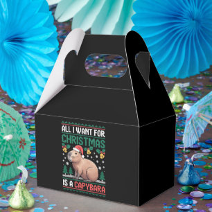 All I Want For Christmas Is A Capybara Animal Gift Favor Boxes