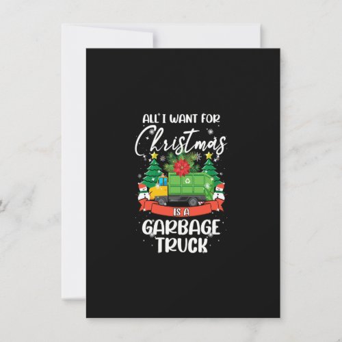 All I Want For Christmas Is A Garbage Truck Xmas L Invitation