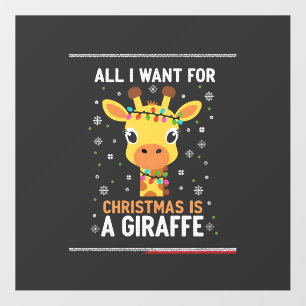 All I Want For Christmas Is A Giraffe Animal Ugly Floor Decals