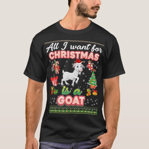 All I Want For Christmas Is A Goat Ugly Sweater Fa