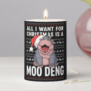 All I Want for Christmas is a Moo Deng Pillar Candle