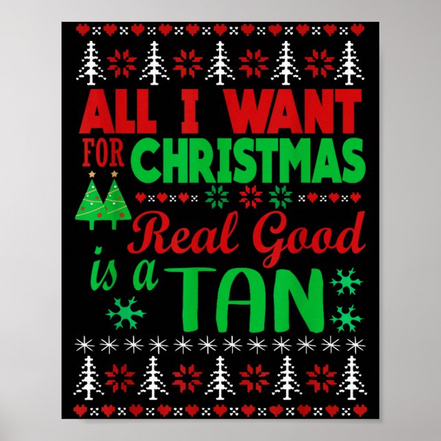 All I Want For Christmas Is A Real Good Tan Ugly X Poster (Front)