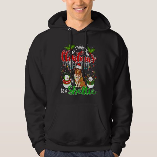 All I Want For Christmas Is A Sheltie Cute Santa D Hoodie