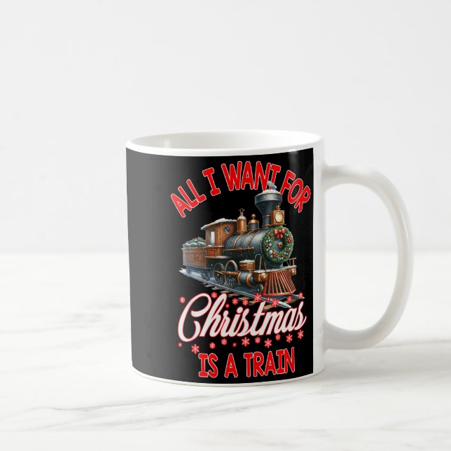 All I Want For Christmas Is A Steam Train Locomoti Coffee Mug (Right)
