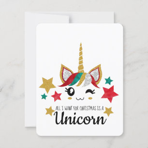 All I Want For Christmas is a Unicorn Holiday Card