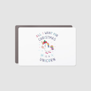 All I Want For Christmas Is A Unicorn Ugly Sweater Car Magnet