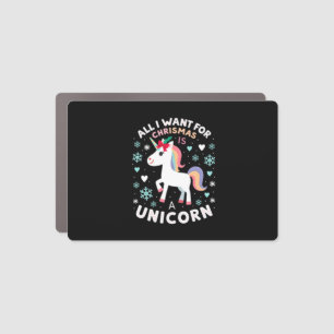 All I Want For Christmas Is A Unicorn Ugly Sweater Car Magnet