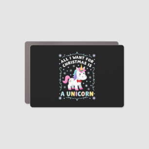 All I Want For Christmas Is A Unicorn Ugly Sweater Car Magnet