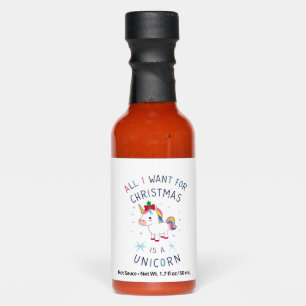 All I Want For Christmas Is A Unicorn Ugly Sweater Hot Sauces