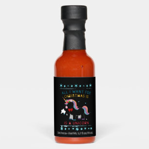All I Want For Christmas Is A Unicorn Ugly Sweater Hot Sauces