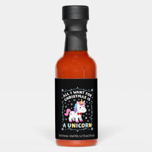 All I Want For Christmas Is A Unicorn Ugly Sweater Hot Sauces