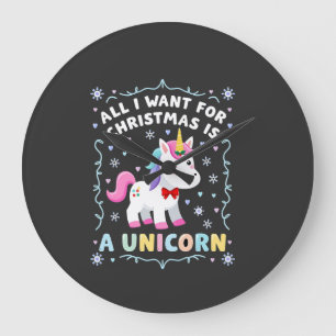 All I Want For Christmas Is A Unicorn Ugly Sweater Large Clock