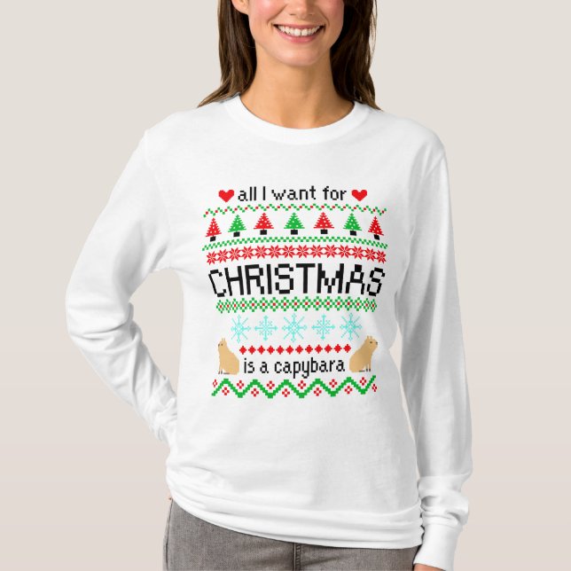 All I Want for Christmas is Capybara Ugly Sweater (Front)