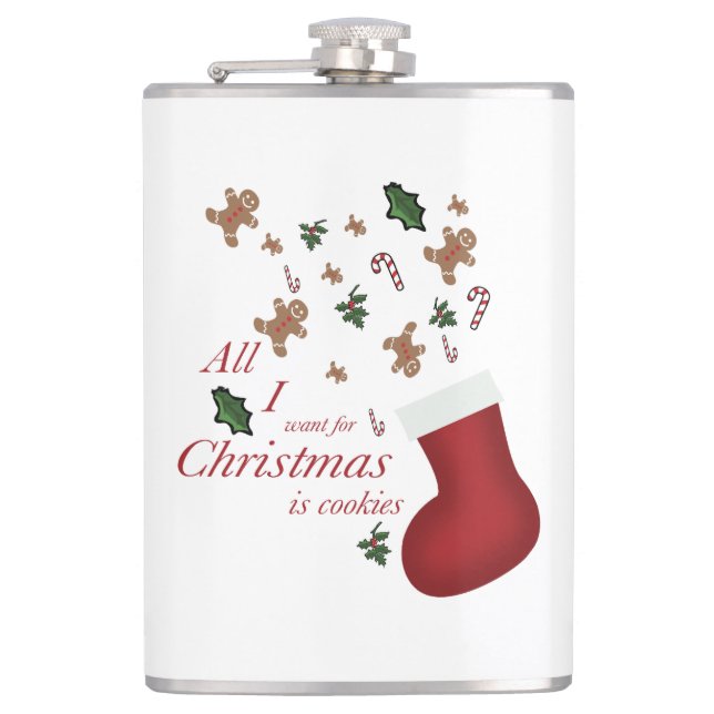 all i want for christmas is cookie flask (Front)
