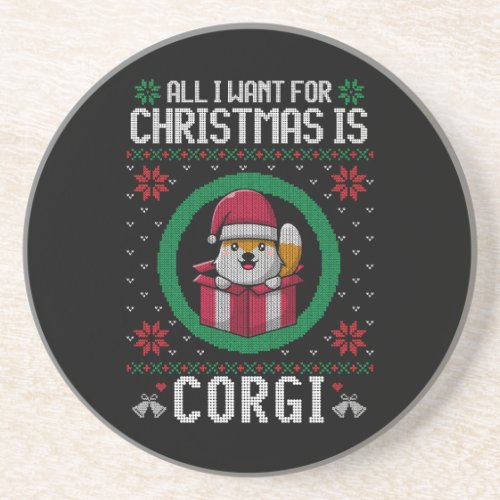 All i want for Christmas is Cute Corgi Coaster