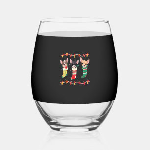 All I Want for Christmas is Dog Funny Holiday Gift Stemless Wine Glass