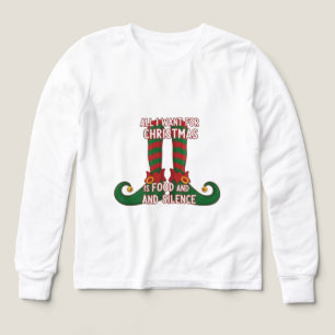 All I Want For Christmas Is Food And Silence T-Shi Tri-Blend Shirts